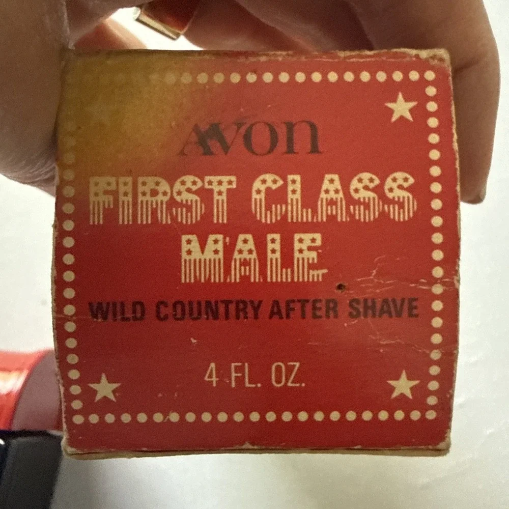 Vintage Avon First Class Male Mailbox Bottle 4oz Glass Container With Box‎ 1970s